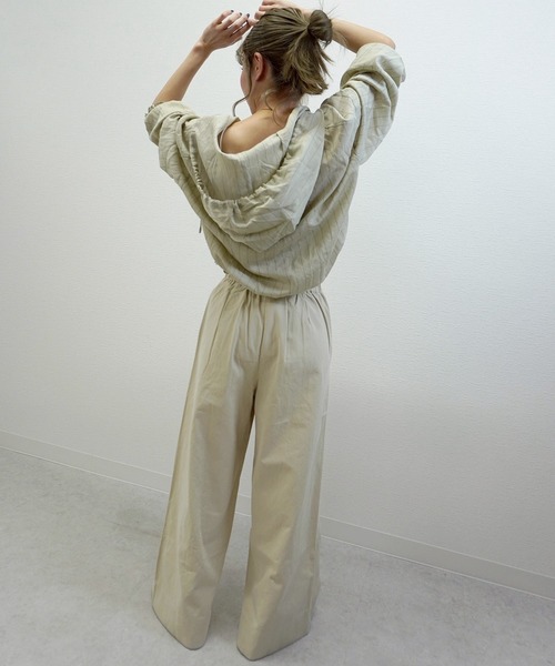 gossara(ゴサラ)の「【売れ筋アイテム】フード付ストライプシアーシャツ(シャツ/ブラウス・レディース・ベージュ/アイボリー・FREE)」の20枚目の写真