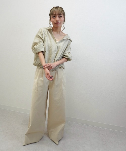 gossara(ゴサラ)の「【売れ筋アイテム】フード付ストライプシアーシャツ(シャツ/ブラウス・レディース・ベージュ/アイボリー・FREE)」の22枚目の写真