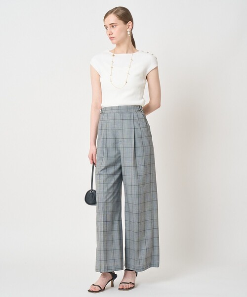 ANAYI(アナイ)の「グレンチェックDカン付きパンツ〈セットアップ対応商品〉(その他パンツ・レディース・ブラック系その他・36/38)」の6枚目の写真