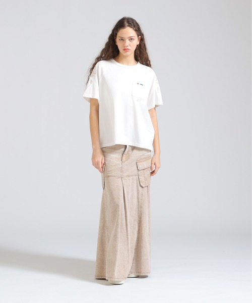 AVIREX(アヴィレックス)の「《直営店限定》HAND STITCHED STYLE T-SHIRT(Tシャツ/カットソー・レディース・オフホワイト/チャコールグレー・F)」の15枚目の写真