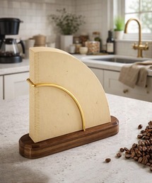 NOLITA LABORATORY（ノリータラボラトリー）の「【 NOLITA / ノリータ 】コーヒーペーパーフィルタースタンド 木製×真鍮風 ドリップ収納ホルダー おしゃれ 北欧風 キッチンインテリア（キッチン収納）」