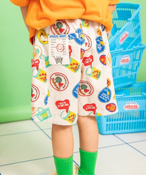 BREEZE(ブリーズ)の「BREEZEMART ワッペンハーフパンツ(その他パンツ・キッズ・インディゴブルー/キナリ/ブラック・80/90/100/110/120/130/140)」の2枚目の写真