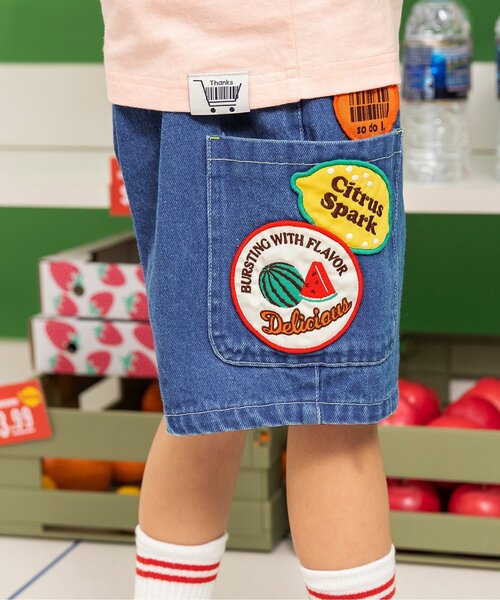 BREEZE(ブリーズ)の「BREEZEMART ワッペンハーフパンツ(その他パンツ・キッズ・インディゴブルー/キナリ/ブラック・80/90/100/110/120/130/140)」の9枚目の写真