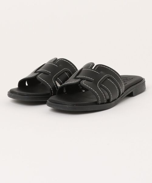inter-chaussures(インターショシュール)の「【Oh my Sandals】ステッチフラットミュールサンダル(E62204)(サンダル・レディース・ブラック/ホワイト/キャメル/ライトグリーン・35/36/37/38)」の17枚目の写真