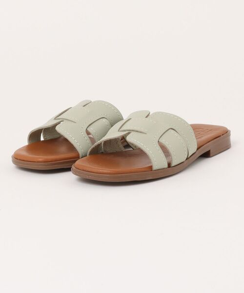 inter-chaussures(インターショシュール)の「【Oh my Sandals】ステッチフラットミュールサンダル(E62204)(サンダル・レディース・ブラック/ホワイト/キャメル/ライトグリーン・35/36/37/38)」の20枚目の写真