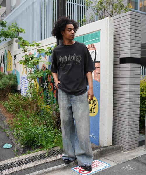 THRASHER(スラッシャー)の「Thrasher/スラッシャー/【LHP別注】RHINESTONE TEE/ラインストーンTシャツ(Tシャツ/カットソー・メンズ・レッド/ブラック・S/L/M)」の7枚目の写真