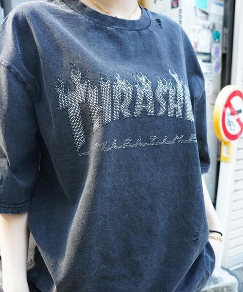 THRASHER(スラッシャー)の「Thrasher/スラッシャー/【LHP別注】RHINESTONE TEE/ラインストーンTシャツ(Tシャツ/カットソー・メンズ・レッド/ブラック・S/L/M)」の11枚目の写真