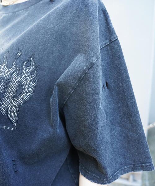 THRASHER(スラッシャー)の「Thrasher/スラッシャー/【LHP別注】RHINESTONE TEE/ラインストーンTシャツ(Tシャツ/カットソー・メンズ・レッド/ブラック・S/L/M)」の12枚目の写真