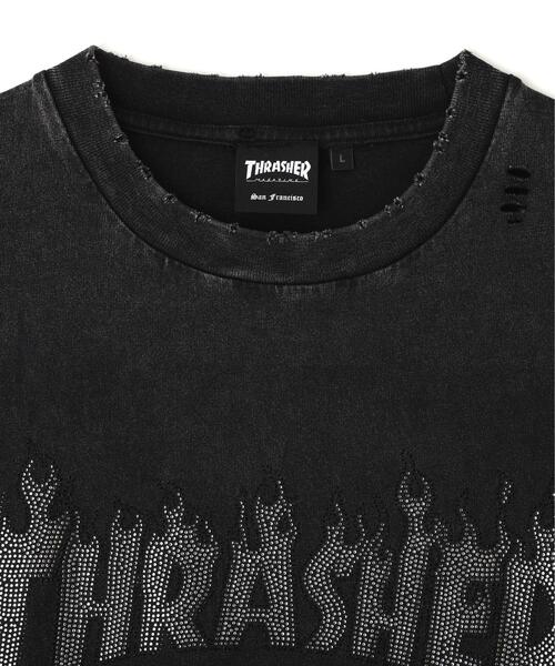 THRASHER(スラッシャー)の「Thrasher/スラッシャー/【LHP別注】RHINESTONE TEE/ラインストーンTシャツ(Tシャツ/カットソー・メンズ・レッド/ブラック・S/L/M)」の15枚目の写真