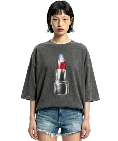 REBRENNER(リブレンナー)の「DTFリップスティックピグメント半袖Tシャツネイビー(Tシャツ/カットソー・レディース・その他・MEDIUM/LARGE/X-LARGE/2XL)」の3枚目の写真