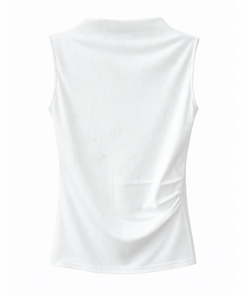 REORG(リオルグ)の「CE RIBBED SHIRRING SLEEVELESS WHITE(Tシャツ/カットソー・レディース・その他・MEDIUM/SMALL)」の4枚目の写真