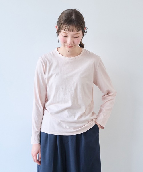 bulle de savon(ビュルデサボン)の「30/-天竺 製品染め basic Tシャツ(Tシャツ/カットソー・レディース・イエロー/ホワイト/グリーン/ネイビー/ピンク・FREE)」の1枚目の写真