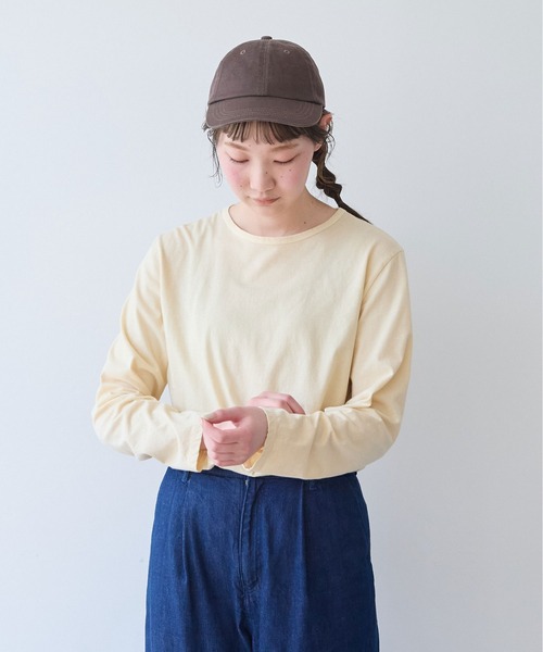 bulle de savon(ビュルデサボン)の「30/-天竺 製品染め basic Tシャツ(Tシャツ/カットソー・レディース・イエロー/ホワイト/グリーン/ネイビー/ピンク・FREE)」の5枚目の写真