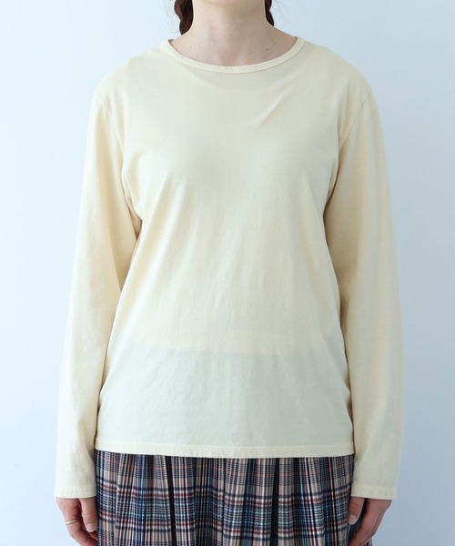 bulle de savon(ビュルデサボン)の「30/-天竺 製品染め basic Tシャツ(Tシャツ/カットソー・レディース・イエロー/ホワイト/グリーン/ネイビー/ピンク・FREE)」の20枚目の写真