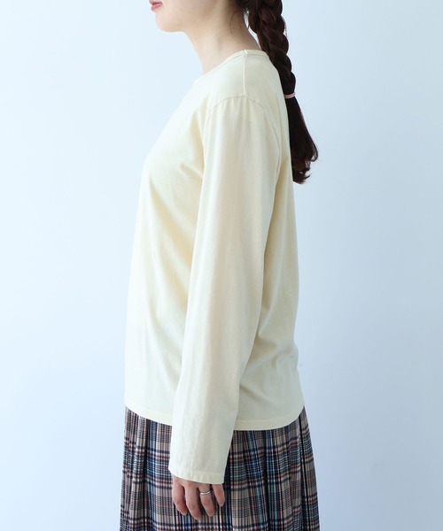 bulle de savon(ビュルデサボン)の「30/-天竺 製品染め basic Tシャツ(Tシャツ/カットソー・レディース・イエロー/ホワイト/グリーン/ネイビー/ピンク・FREE)」の21枚目の写真