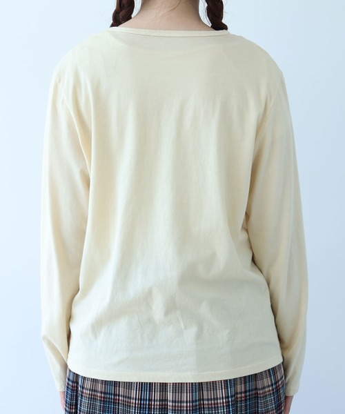 bulle de savon(ビュルデサボン)の「30/-天竺 製品染め basic Tシャツ(Tシャツ/カットソー・レディース・イエロー/ホワイト/グリーン/ネイビー/ピンク・FREE)」の22枚目の写真