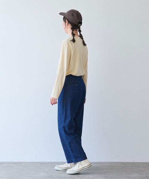 bulle de savon(ビュルデサボン)の「30/-天竺 製品染め basic Tシャツ(Tシャツ/カットソー・レディース・イエロー/ホワイト/グリーン/ネイビー/ピンク・FREE)」の17枚目の写真