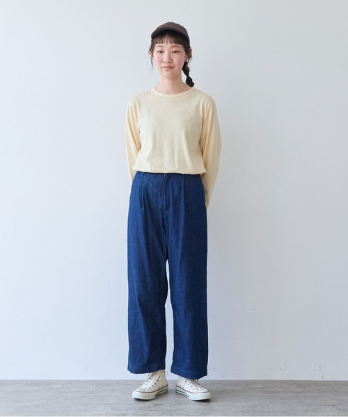 bulle de savon(ビュルデサボン)の「30/-天竺 製品染め basic Tシャツ(Tシャツ/カットソー・レディース・イエロー/ホワイト/グリーン/ネイビー/ピンク・FREE)」の19枚目の写真