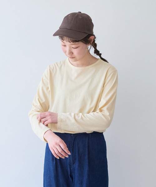 bulle de savon(ビュルデサボン)の「30/-天竺 製品染め basic Tシャツ(Tシャツ/カットソー・レディース・イエロー/ホワイト/グリーン/ネイビー/ピンク・FREE)」の9枚目の写真
