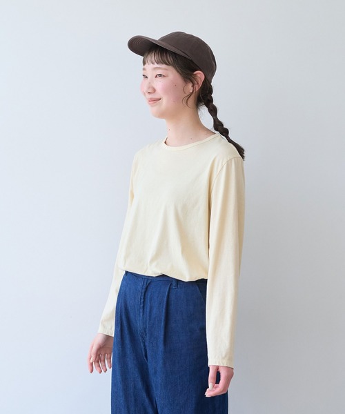 bulle de savon(ビュルデサボン)の「30/-天竺 製品染め basic Tシャツ(Tシャツ/カットソー・レディース・イエロー/ホワイト/グリーン/ネイビー/ピンク・FREE)」の12枚目の写真