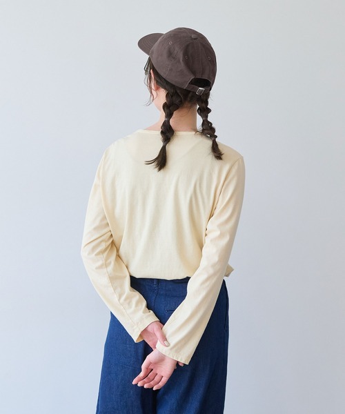 bulle de savon(ビュルデサボン)の「30/-天竺 製品染め basic Tシャツ(Tシャツ/カットソー・レディース・イエロー/ホワイト/グリーン/ネイビー/ピンク・FREE)」の13枚目の写真