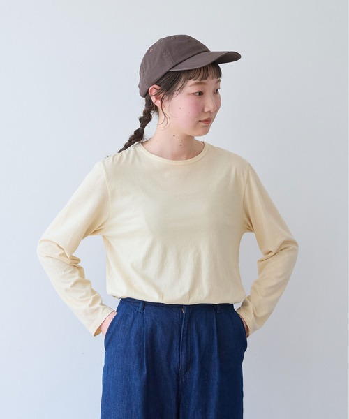 bulle de savon(ビュルデサボン)の「30/-天竺 製品染め basic Tシャツ(Tシャツ/カットソー・レディース・イエロー/ホワイト/グリーン/ネイビー/ピンク・FREE)」の14枚目の写真