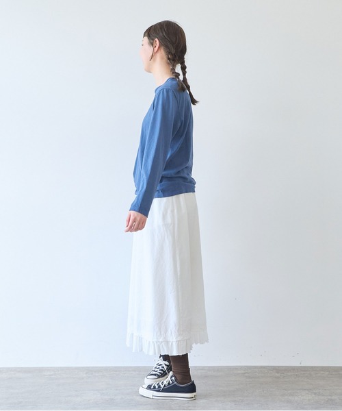 bulle de savon(ビュルデサボン)の「30/-天竺 製品染め basic Tシャツ(Tシャツ/カットソー・レディース・イエロー/ホワイト/グリーン/ネイビー/ピンク・FREE)」の7枚目の写真