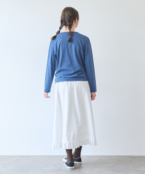 bulle de savon(ビュルデサボン)の「30/-天竺 製品染め basic Tシャツ(Tシャツ/カットソー・レディース・イエロー/ホワイト/グリーン/ネイビー/ピンク・FREE)」の8枚目の写真