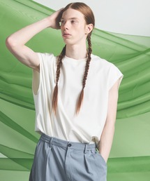 メゾンスペシャル　ワッシャー シャーリング トップス　ホワイト Shirring Mini Puff Sleeve Tops
