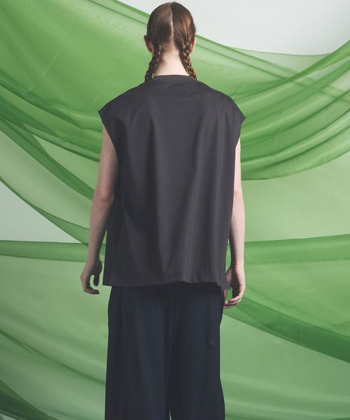 MAISON SPECIAL（メゾンスペシャル）の「《UNISEX》Smashing Punch Prime-Over Sleeveless T-Shirt/スマッシングポンチプライムオーバーノースリーブTシャツ【MAISON SPECIAL/メゾンスペシャル】（Tシャツ/カットソー・メンズ・チャコールグレー/ブラック/ホワイト/レッド・0/1/2）」の14枚目の写真
