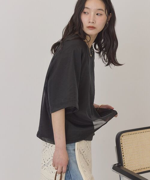 AMERICAN HOLIC(アメリカンホリック)の「【接触冷感】シアーレイヤードプルオーバー(Tシャツ/カットソー・レディース・チャコールグレー/アイボリー/モカ/ミント・M/L)」の12枚目の写真