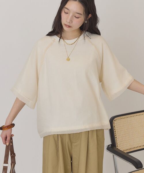 AMERICAN HOLIC(アメリカンホリック)の「【接触冷感】シアーレイヤードプルオーバー(Tシャツ/カットソー・レディース・チャコールグレー/アイボリー/モカ/ミント・M/L)」の19枚目の写真