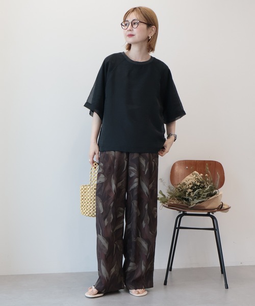 AMERICAN HOLIC(アメリカンホリック)の「【接触冷感】シアーレイヤードプルオーバー(Tシャツ/カットソー・レディース・チャコールグレー/アイボリー/モカ/ミント・M/L)」の5枚目の写真