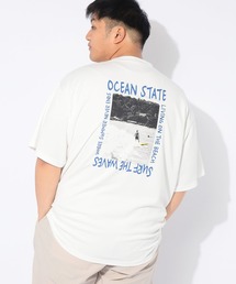 ヒヤテック Tシャツ 半袖 PHOTO SURF メンズ 大きいサイズ ヒヤテック バックプリント クルーネック B&T CLUB (ビーアンドティークラブ)
