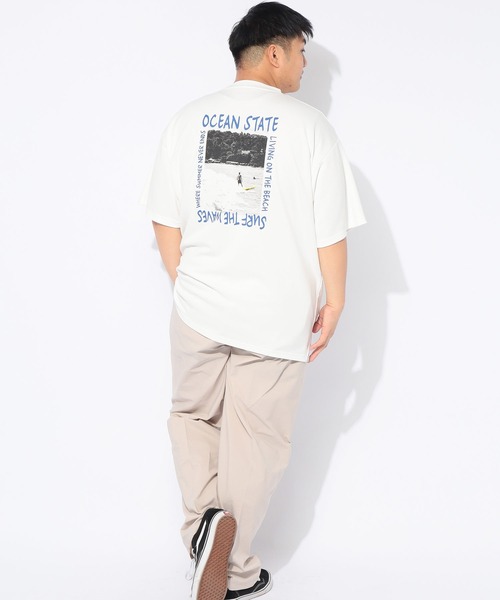 B&T CLUB(ビーティークラブ)の「ヒヤテック Tシャツ 半袖 PHOTO SURF メンズ 大きいサイズ ヒヤテック バックプリント クルーネック B&T CLUB (ビーアンドティークラブ)(Tシャツ/カットソー・メンズ・ブラック/ホワイト・X3(6L~7L)/X1(3L~4L)/X2(4L~5L)/X4(8L~9L))」の4枚目の写真