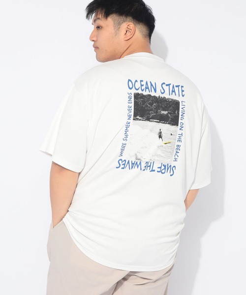 B&T CLUB(ビーティークラブ)の「ヒヤテック Tシャツ 半袖 PHOTO SURF メンズ 大きいサイズ ヒヤテック バックプリント クルーネック B&T CLUB (ビーアンドティークラブ)(Tシャツ/カットソー・メンズ・ブラック/ホワイト・X3(6L~7L)/X1(3L~4L)/X2(4L~5L)/X4(8L~9L))」の6枚目の写真