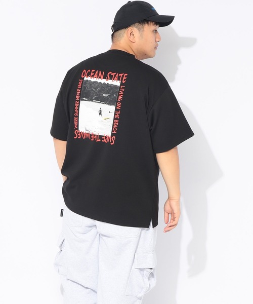 B&T CLUB(ビーティークラブ)の「ヒヤテック Tシャツ 半袖 PHOTO SURF メンズ 大きいサイズ ヒヤテック バックプリント クルーネック B&T CLUB (ビーアンドティークラブ)(Tシャツ/カットソー・メンズ・ブラック/ホワイト・X3(6L~7L)/X1(3L~4L)/X2(4L~5L)/X4(8L~9L))」の12枚目の写真