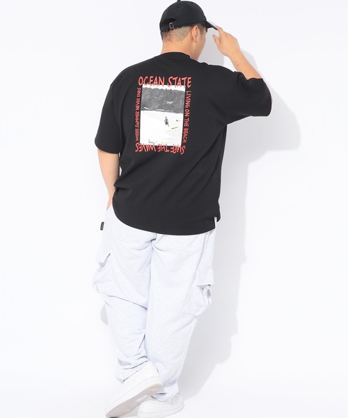 B&T CLUB(ビーティークラブ)の「ヒヤテック Tシャツ 半袖 PHOTO SURF メンズ 大きいサイズ ヒヤテック バックプリント クルーネック B&T CLUB (ビーアンドティークラブ)(Tシャツ/カットソー・メンズ・ブラック/ホワイト・X3(6L~7L)/X1(3L~4L)/X2(4L~5L)/X4(8L~9L))」の16枚目の写真