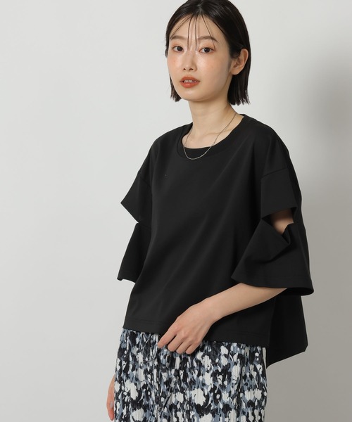 LAKOLE(ラコレ)の「異素材カットアウトT / 668344(Tシャツ/カットソー・レディース・オフホワイト/セージグリーン/ブラック・FREE)」の13枚目の写真