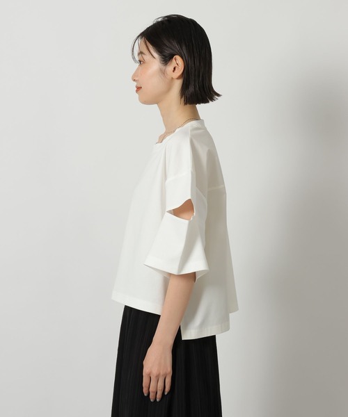 LAKOLE(ラコレ)の「異素材カットアウトT / 668344(Tシャツ/カットソー・レディース・オフホワイト/セージグリーン/ブラック・FREE)」の20枚目の写真