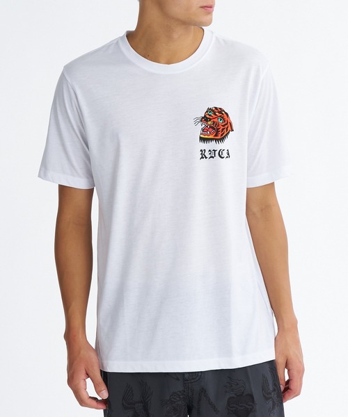 RVCA(ルーカ)の「RVCA メンズ KALEB TIGER SS Tシャツ 【2026年夏モデル】(Tシャツ/カットソー・メンズ・ホワイト/ブラック・X-LARGE/SMALL/LARGE/MEDIUM)」の3枚目の写真