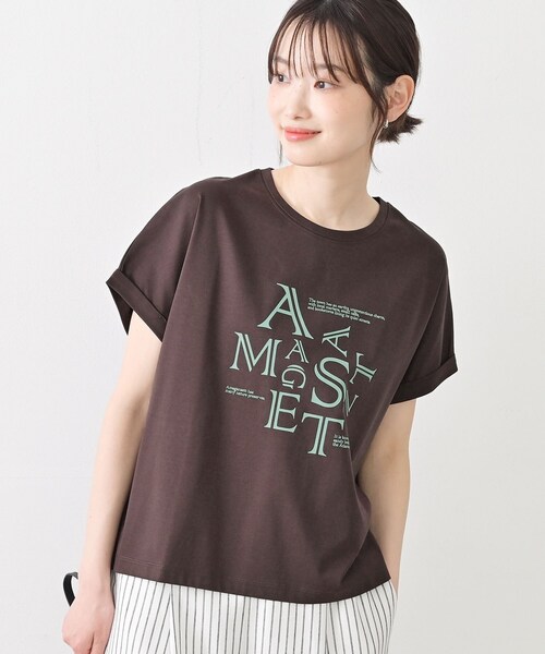 Dessin（デッサン）の「【洗える】美光沢カットソーロゴTシャツ（Tシャツ/カットソー・レディース・ベージュ系その他7/ブラウン系その他5/ホワイト系その他5・03/02/01）」の2枚目の写真