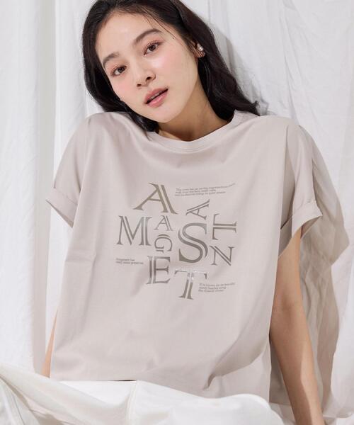 Dessin（デッサン）の「【洗える】美光沢カットソーロゴTシャツ（Tシャツ/カットソー・レディース・ベージュ系その他7/ブラウン系その他5/ホワイト系その他5・03/02/01）」の3枚目の写真