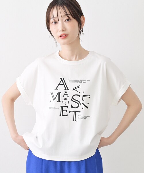 Dessin（デッサン）の「【洗える】美光沢カットソーロゴTシャツ（Tシャツ/カットソー・レディース・ベージュ系その他7/ブラウン系その他5/ホワイト系その他5・03/02/01）」の4枚目の写真