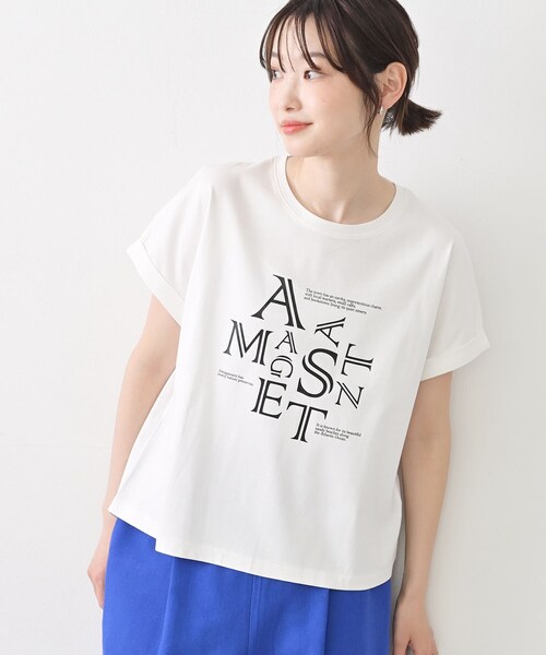 Dessin（デッサン）の「【洗える】美光沢カットソーロゴTシャツ（Tシャツ/カットソー・レディース・ベージュ系その他7/ブラウン系その他5/ホワイト系その他5・03/02/01）」の5枚目の写真
