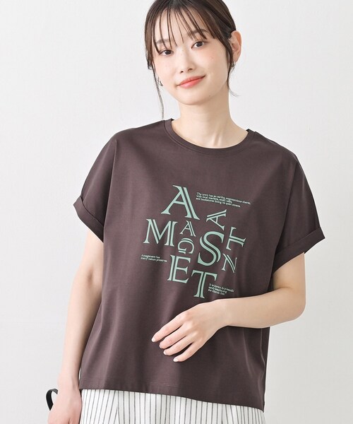 Dessin（デッサン）の「【洗える】美光沢カットソーロゴTシャツ（Tシャツ/カットソー・レディース・ベージュ系その他7/ブラウン系その他5/ホワイト系その他5・03/02/01）」の9枚目の写真