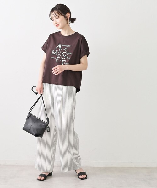 Dessin（デッサン）の「【洗える】美光沢カットソーロゴTシャツ（Tシャツ/カットソー・レディース・ベージュ系その他7/ブラウン系その他5/ホワイト系その他5・03/02/01）」の10枚目の写真