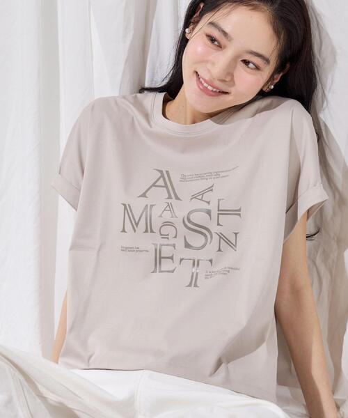 Dessin（デッサン）の「【洗える】美光沢カットソーロゴTシャツ（Tシャツ/カットソー・レディース・ベージュ系その他7/ブラウン系その他5/ホワイト系その他5・03/02/01）」の12枚目の写真