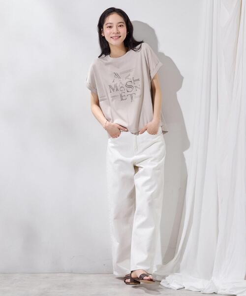 Dessin（デッサン）の「【洗える】美光沢カットソーロゴTシャツ（Tシャツ/カットソー・レディース・ベージュ系その他7/ブラウン系その他5/ホワイト系その他5・03/02/01）」の14枚目の写真