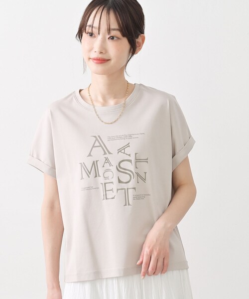 Dessin（デッサン）の「【洗える】美光沢カットソーロゴTシャツ（Tシャツ/カットソー・レディース・ベージュ系その他7/ブラウン系その他5/ホワイト系その他5・03/02/01）」の15枚目の写真